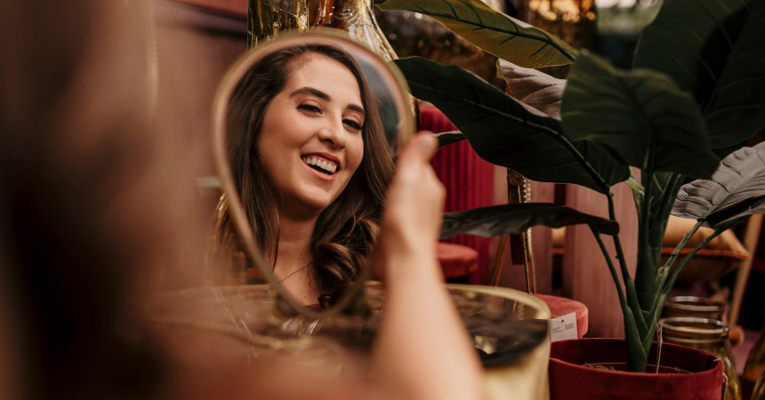 Woman at Intratuin Utrecht Portrait with a mirror