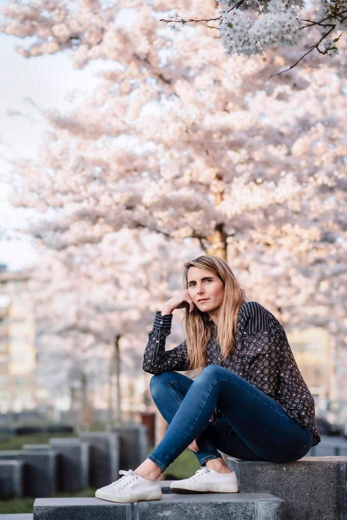 Woman and Blossom Tree